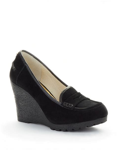 michael kors rory suede wedge loafer black|Michael Kors Rory Loafer Black Suede Wedges Size 10 new in .